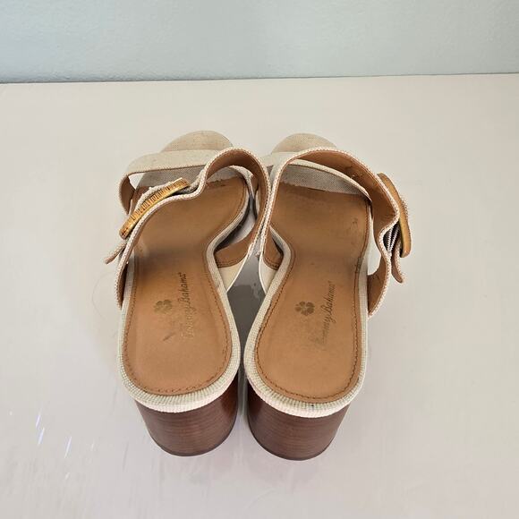 Tommy Bahama Trista Slide Sandal Women's 8.5M Linen Coastal Tropical Nautical - Picture 6 of 14